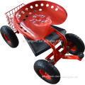 rolling garden cart with seat on wheels